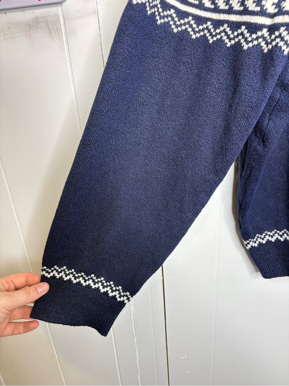 Lands End Sweater Womens XXL Pullover Crew Neck Polar Bear Navy Winter Tree - Picture 4 of 7